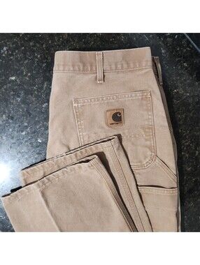 Vintage Carhartt Canvas Carpenter Work Pants Skate Punk Grunge USA B11BRN 36x34